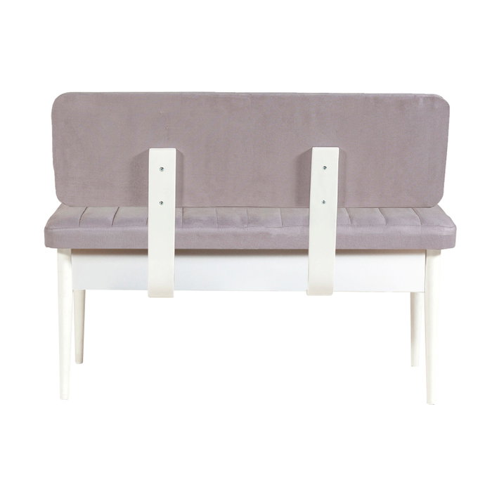 Hanah Home Banco Moderno de Lujo Blanco Soho con Almacenamiento, Tapizado en Terciopelo, Tablero Melamina, 110x85x40 cm